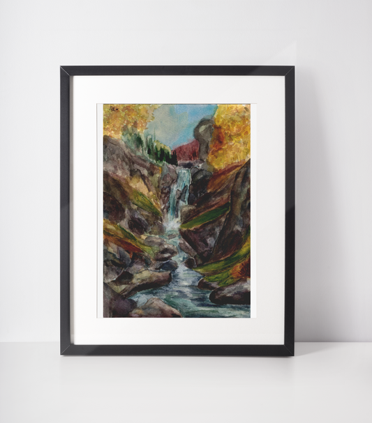 Autumn Rocky Waterfall